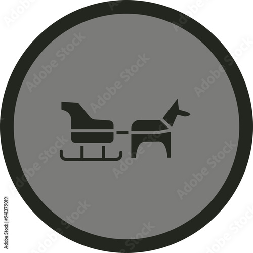 Dog sled Icon Design