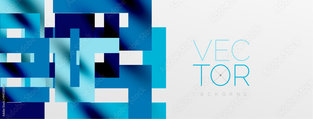 Obraz premium Colorful squares, lines minimal abstract background. Vector Illustration For Wallpaper, Banner, Background, Card, Book Illustration, landing page