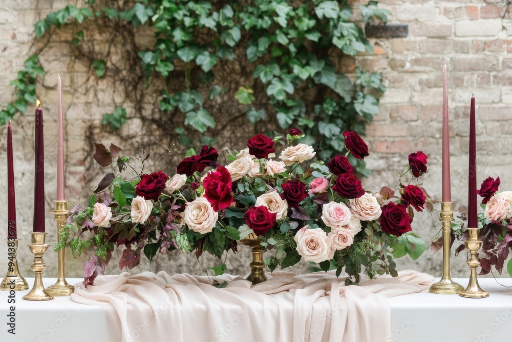 Elegant Outdoor Table Floral Arrangements and Candles for a Timeless Gathering Elegant Outdoor Table Floral Arrangements and Candles for a Timeless Gathering