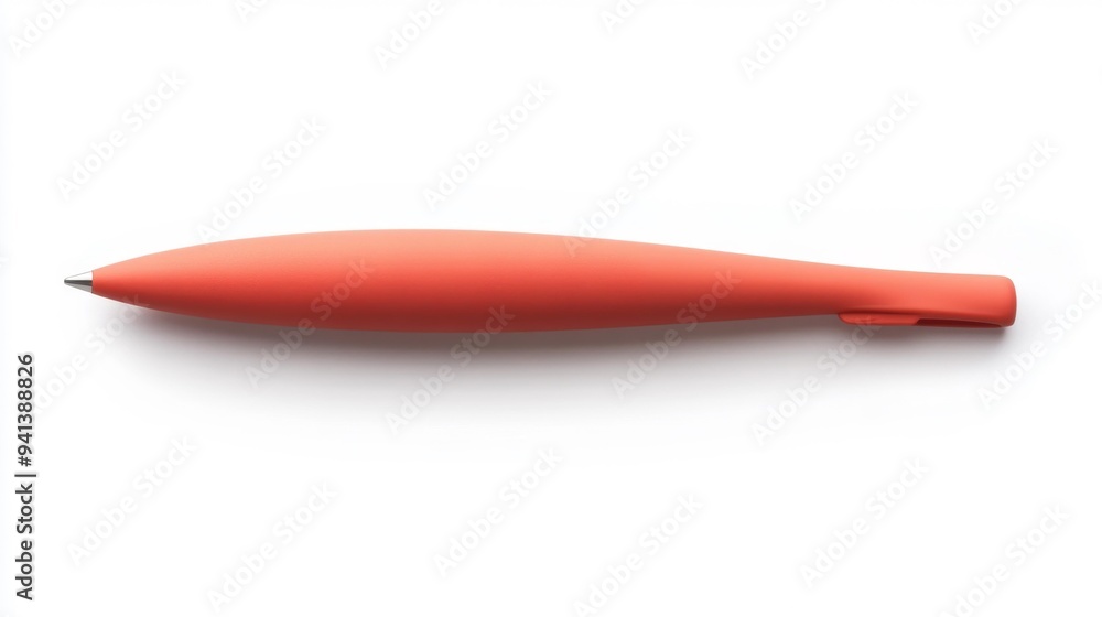 Modern Minimalist Red Pen on White Background - Generative AI Modern Minimalist Red Pen on White Background - Generative AI