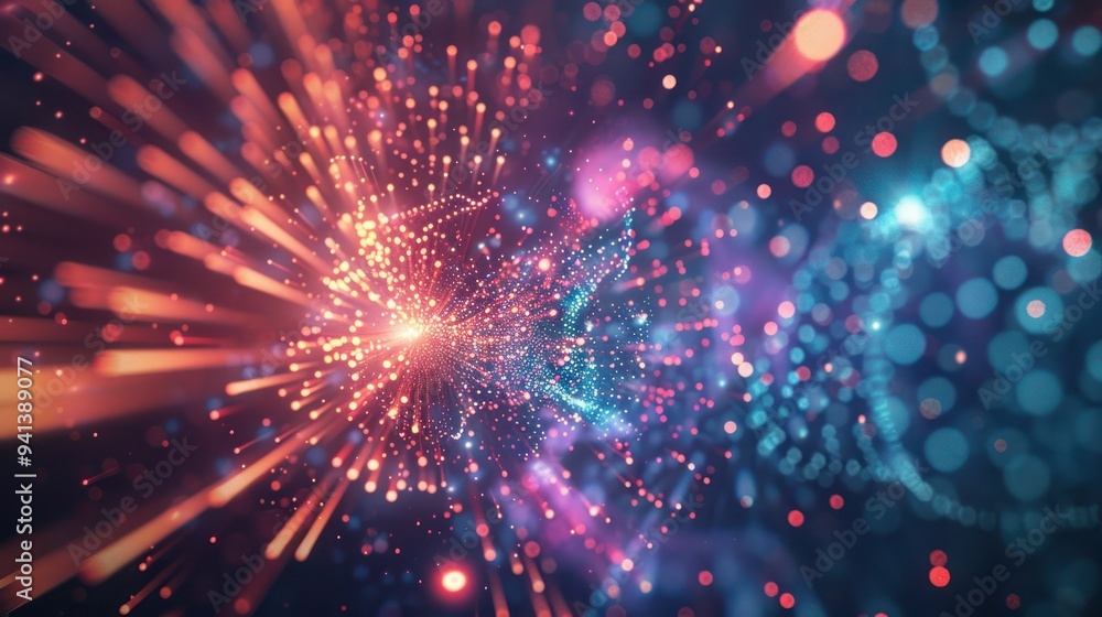 Digital interface showing a fireworks countdown. Digital interface showing a fireworks countdown.