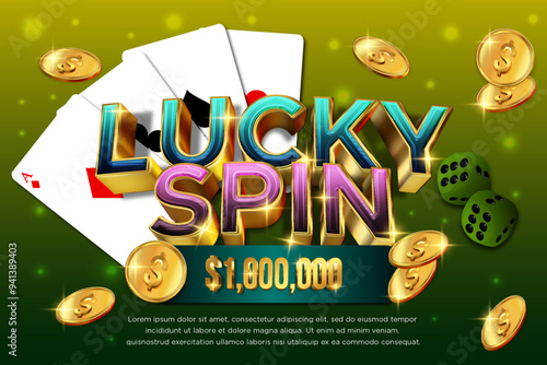 lucky spin editable text effect