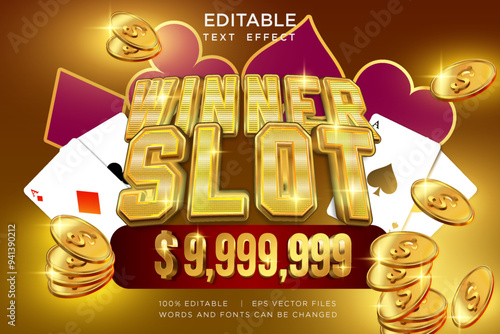 winner slot text effect