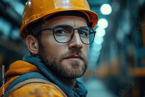 Portrait of a Caucasian Industry Maintenance Engineer: Expert in Factory and Construction Operatio photo