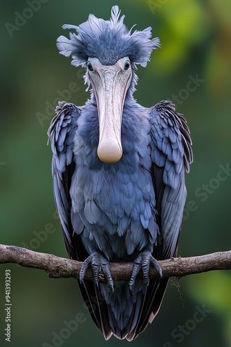 Wallpaper Mural A Shoebill Stork perches on a branch in a forest. Torontodigital.ca