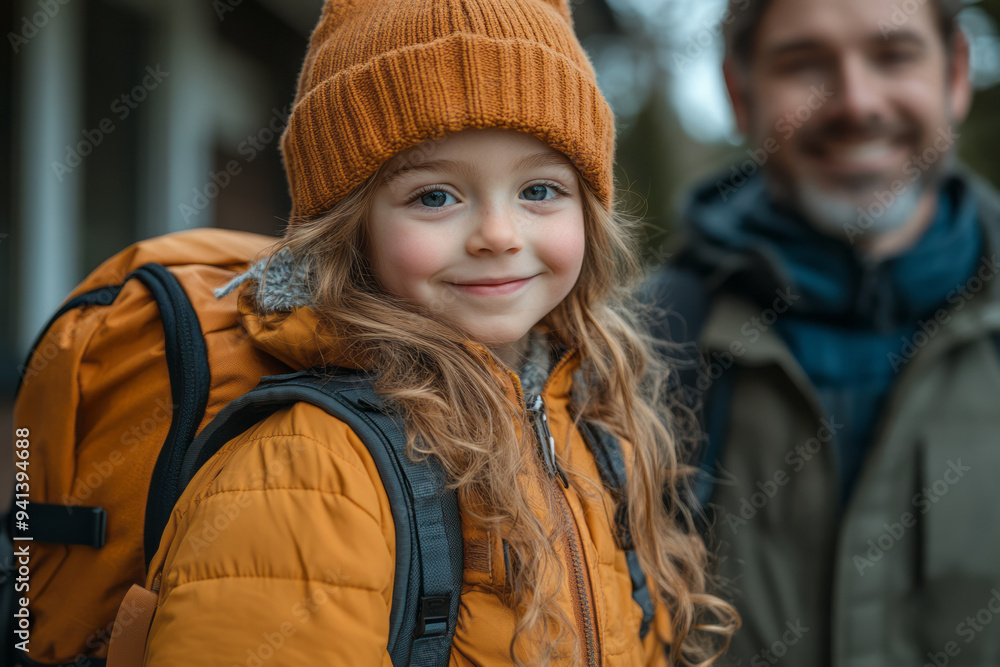 A child proudly showing off their neatly packed backpack to a smiling parent, both bathed in the warm morning light, A child proudly showing off their neatly packed backpack to a smiling parent, both bathed in the warm morning light,