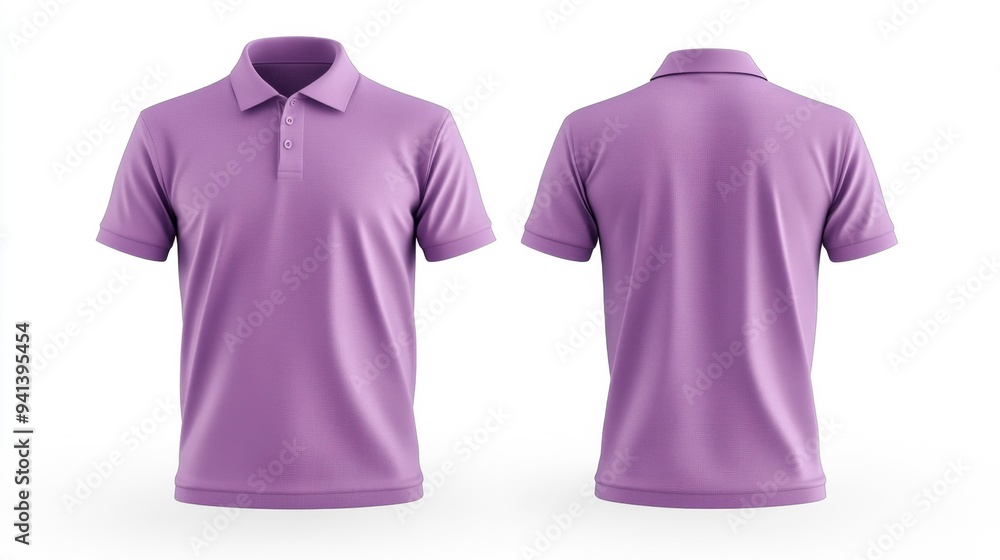 Light Purple Polo Shirt Front and Back View - Generative AI Light Purple Polo Shirt Front and Back View - Generative AI
