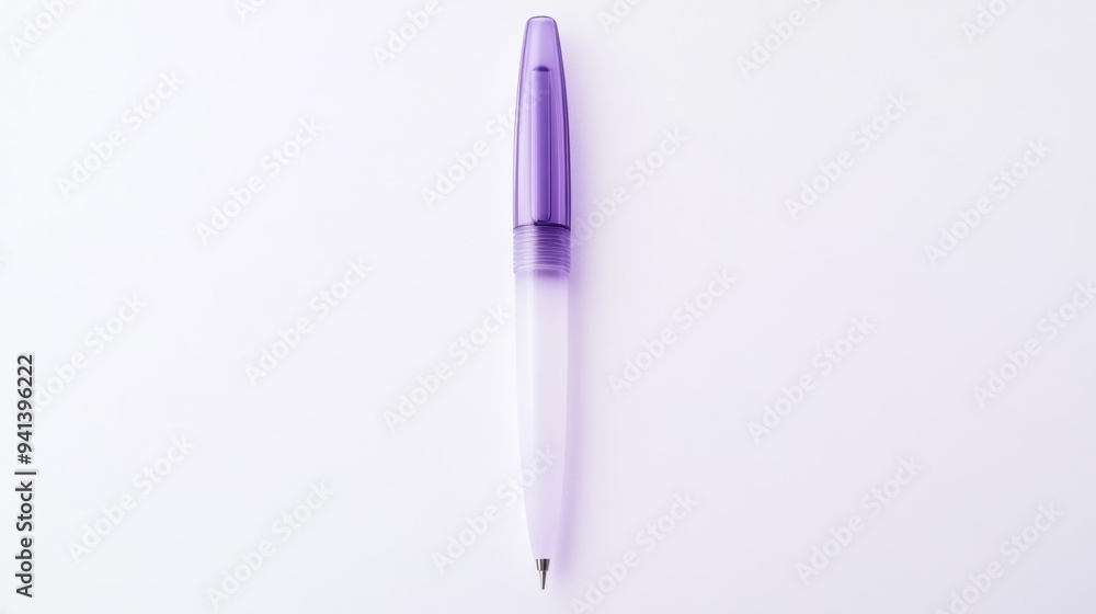 Purple Ballpoint Pen on White Background Generative AI Purple Ballpoint Pen on White Background Generative AI