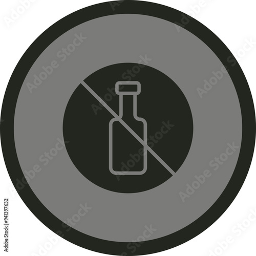No Alcohol Vector Icon Design