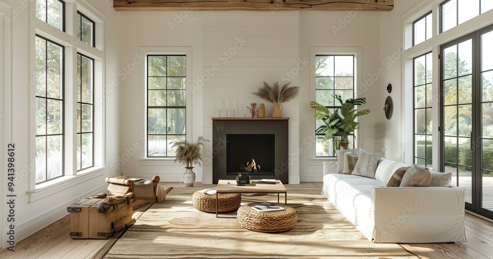 Fototapeta premium Modern Living Room Design, Contemporary Furniture