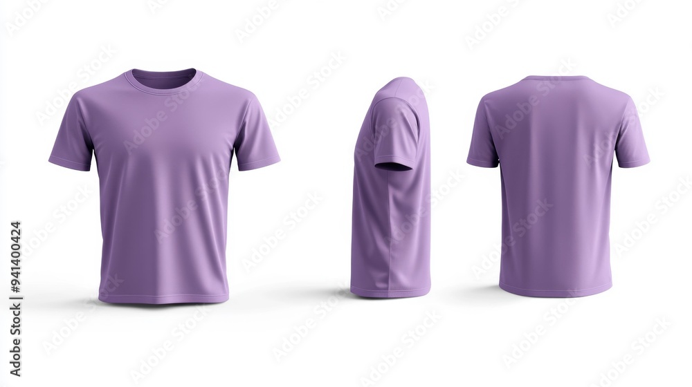 Lavender Purple T-Shirt Mockup on White Background. Generative AI Lavender Purple T-Shirt Mockup on White Background. Generative AI