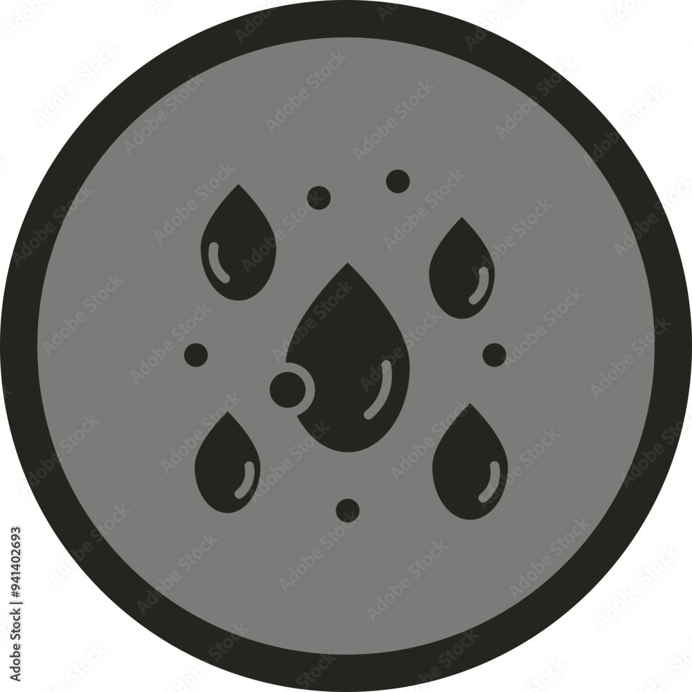 Fototapeta premium Raindrops Vector Icon Design