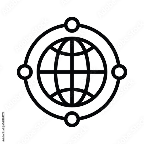 An amazing icon of global network in editable design style