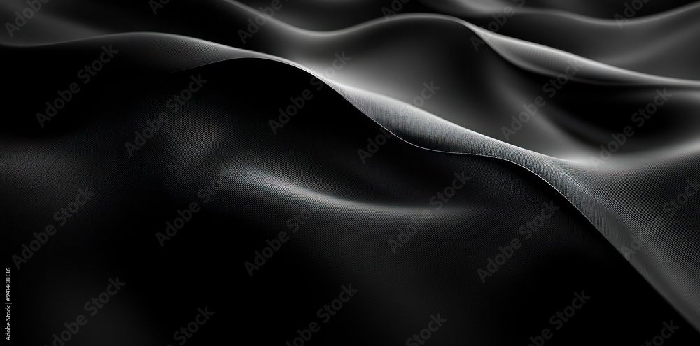 Abstract Black Fabric with Fine Lines and Subtle Waves Abstract Black Fabric with Fine Lines and Subtle Waves