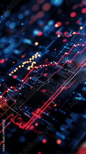 Abstract rendering of economic policy influencing employment rates, visualized through digital workforce icons and charts