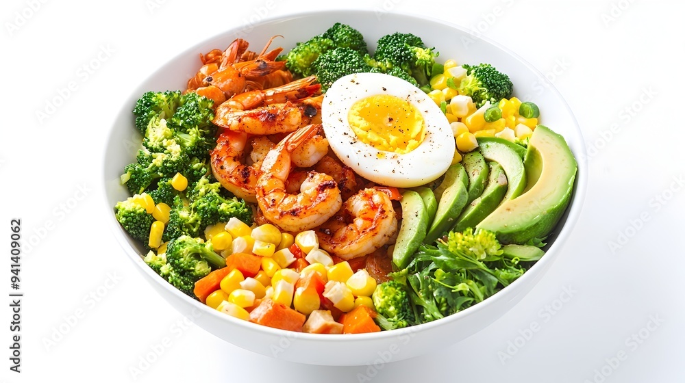 Protein-packed Shrimp and Vegetable Bowl - Healthy,Balanced Meal for Fitness and Nutrition Protein-packed Shrimp and Vegetable Bowl - Healthy,Balanced Meal for Fitness and Nutrition
