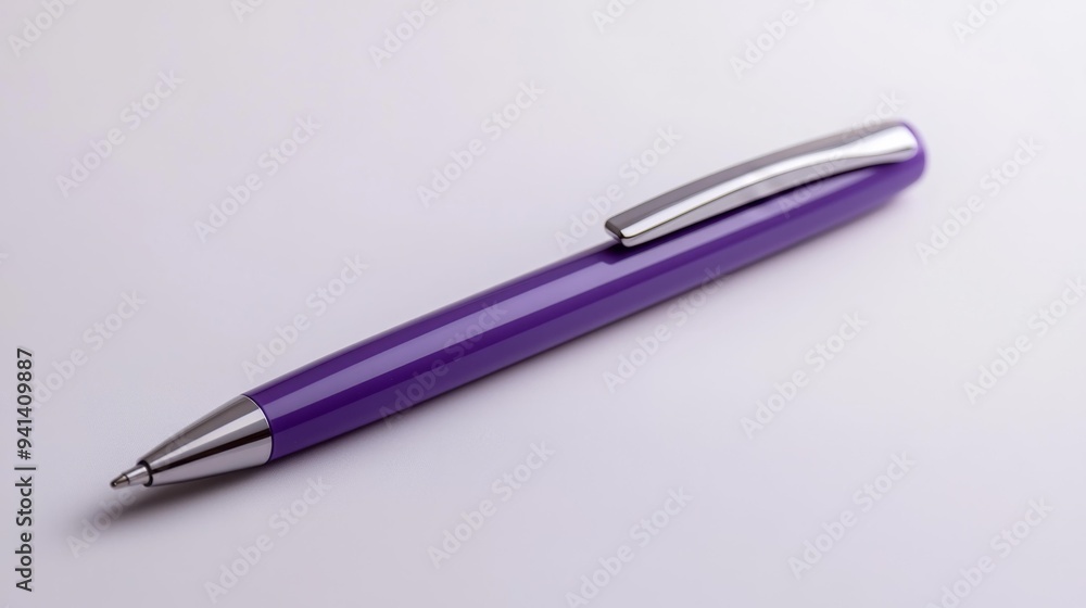 Purple Ballpoint Pen Isolated on White Background Generative AI Purple Ballpoint Pen Isolated on White Background Generative AI