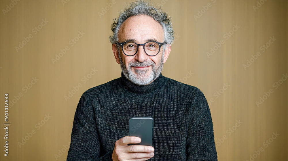 Modern Professional A Manager Holding a Smartphone Ready to Tackle Business Challenges with a Confident Smile Embodying the Blend of Technology and Leadership in Today’s Work Environment. Modern Professional A Manager Holding a Smartphone Ready to Tackle Business Challenges with a Confident Smile Embodying the Blend of Technology and Leadership in Today’s Work Environment.