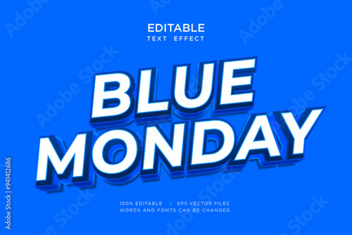 blue monday super flash sale editable text effect