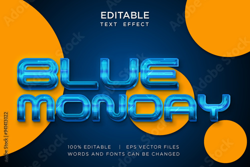 blue monday super flash sale editable text effect