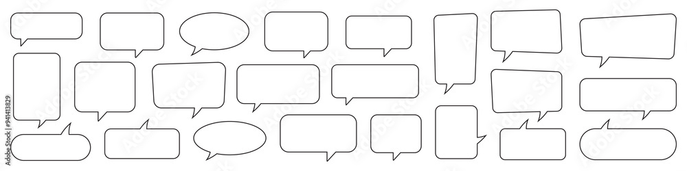Line speech bubble, speech balloon, chat bubble for apps and websites. Line speech bubble, speech balloon, chat bubble for apps and websites.