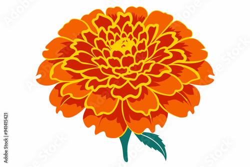 Vector orange marigold flower