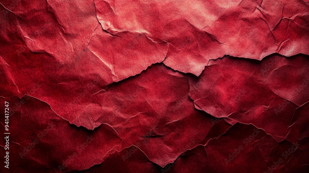 Abstract Red Crumpled Paper Texture Generative AI Abstract Red Crumpled Paper Texture Generative AI