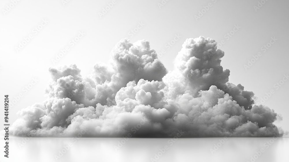 Cloud Formations on White Background Generative AI Cloud Formations on White Background Generative AI