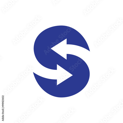 Left right arrows design S letter vector, Transfer arrows icon, 2 side arrow icon symbol