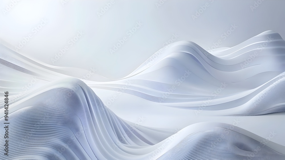 Smooth White Abstract Wave Curves Digital Background Smooth White Abstract Wave Curves Digital Background