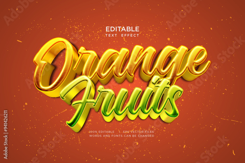 orange fruits nature text effect