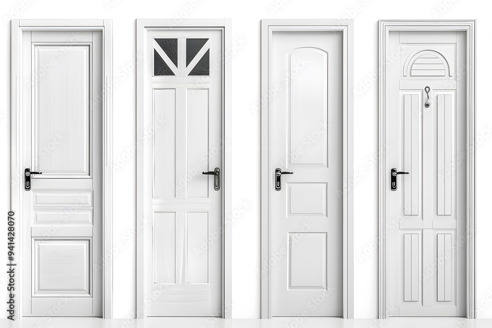 A Collection of Elegant White Interior Doors Showcasing Various Designs A Collection of Elegant White Interior Doors Showcasing Various Designs