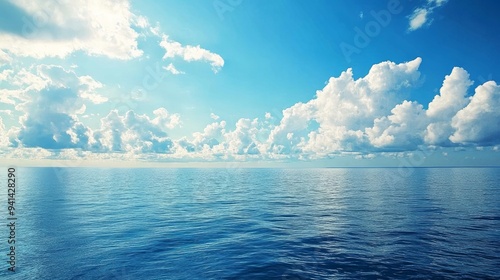 cloudy, calm weather on the sea or ocean photo