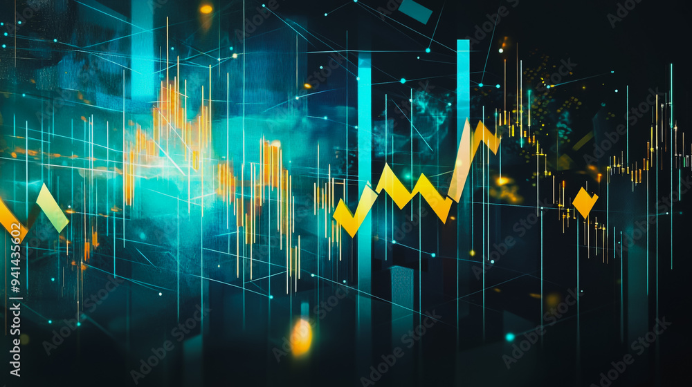 Charts and graphs with statistics for innovation Digital analyzes business potential and predicts future developments in the company's growth. Abstract black background Charts and graphs with statistics for innovation Digital analyzes business potential and predicts future developments in the company's growth. Abstract black background