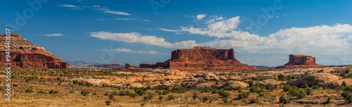 Obraz na płótnie The desert area of red cliffs of the Island in the Sky District of Canyonlands national park in Utah USA. w salonie