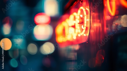 Multicolored neon on the st...