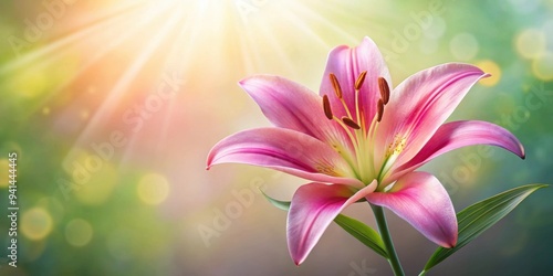 Beautiful pink lily flower symbolizing purity and renewal, blooms, petals, nature, gardening, spring, feminine, vibrant