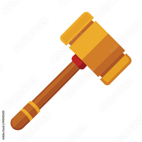 Illustration of Rubber Mallet Isolated on white