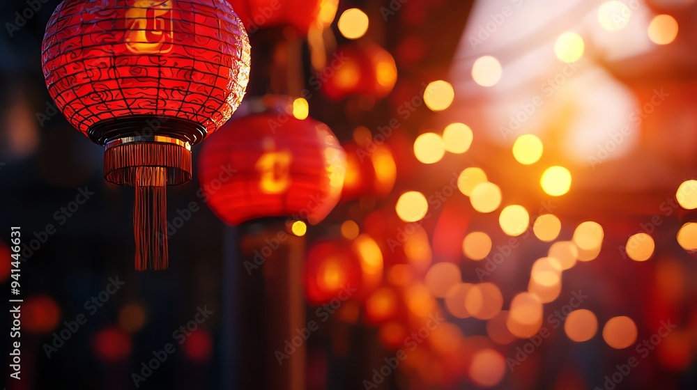 A traditional Chinese festival with red lanterns and communist symbols, vibrant colors, photorealistic, focus on cultural celebration and national pride under communism A traditional Chinese festival with red lanterns and communist symbols, vibrant colors, photorealistic, focus on cultural celebration and national pride under communism