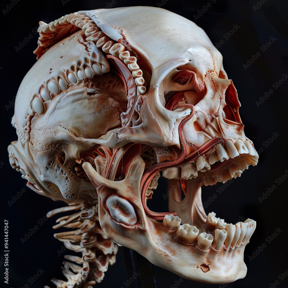 Detailed Human Skull Anatomy: A Close-Up View Detailed Human Skull Anatomy: A Close-Up View