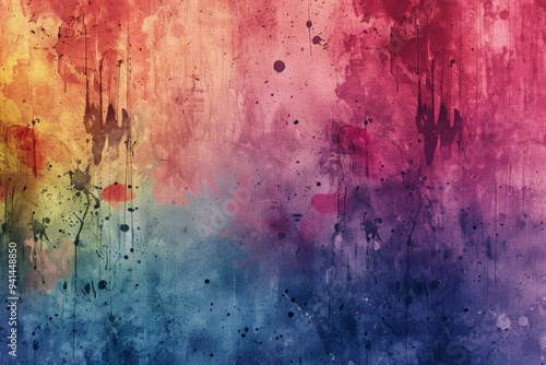 Multicolor gradients ink splash, colorful spray and stains, dirty artistic, paint splatter watercolor background