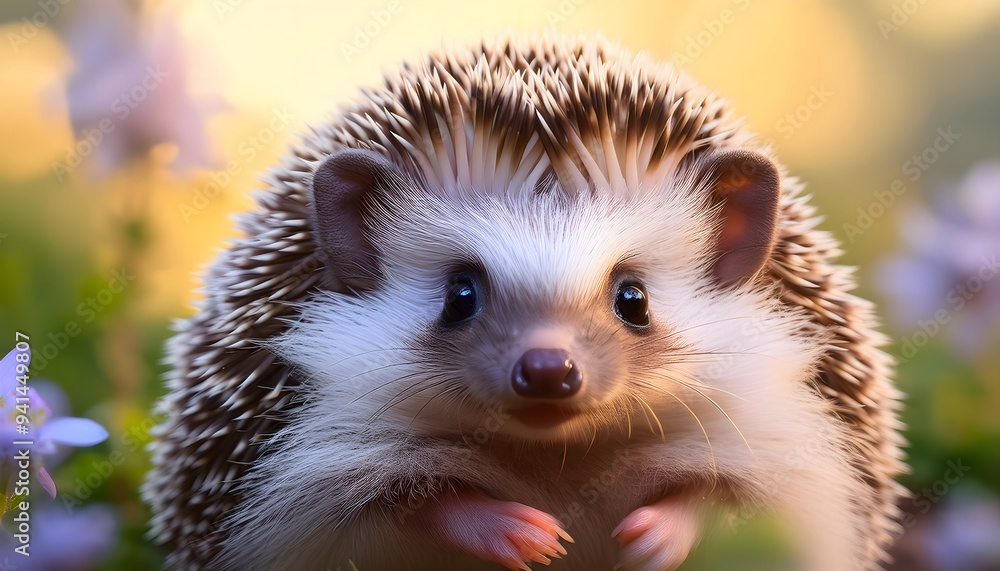 An isolated image of a cute hedgehog curled up into a ball on a white background An isolated image of a cute hedgehog curled up into a ball on a white background