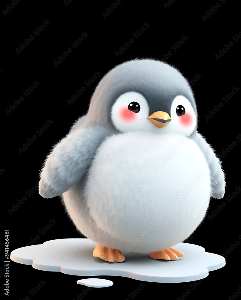 Obraz premium 3D Illustration of a Cute Baby Penguin
