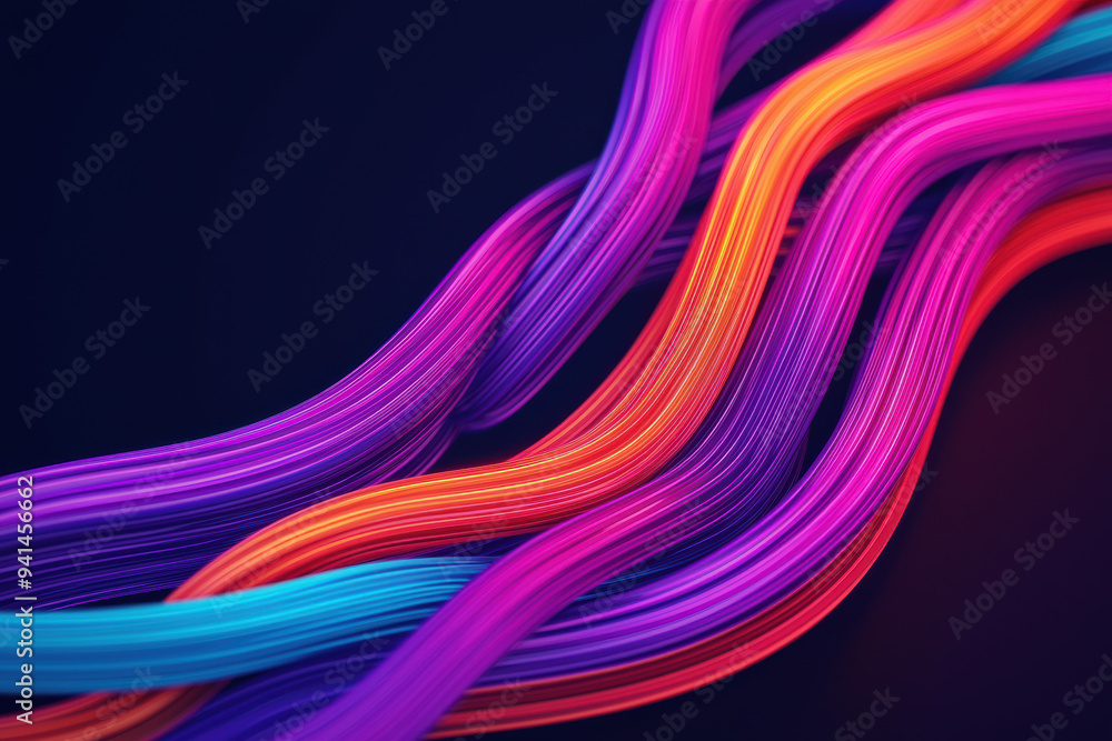 Vibrant multicolored abstract lines creating a dynamic and flowing pattern on a dark background, perfect for modern design and digital art concepts. Vibrant multicolored abstract lines creating a dynamic and flowing pattern on a dark background, perfect for modern design and digital art concepts.
