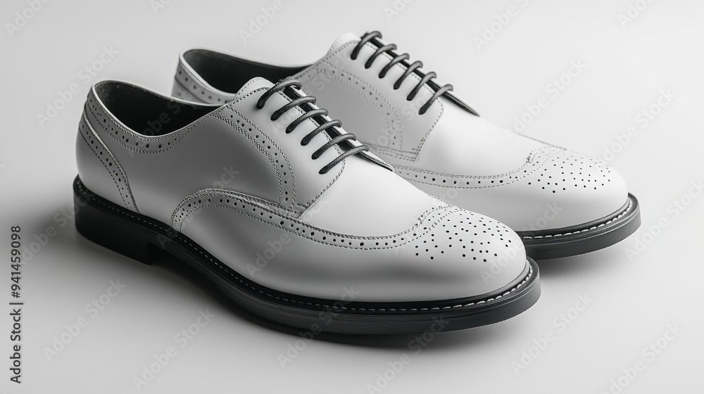 Polished White Leather Oxford Shoes Generative AI Polished White Leather Oxford Shoes Generative AI