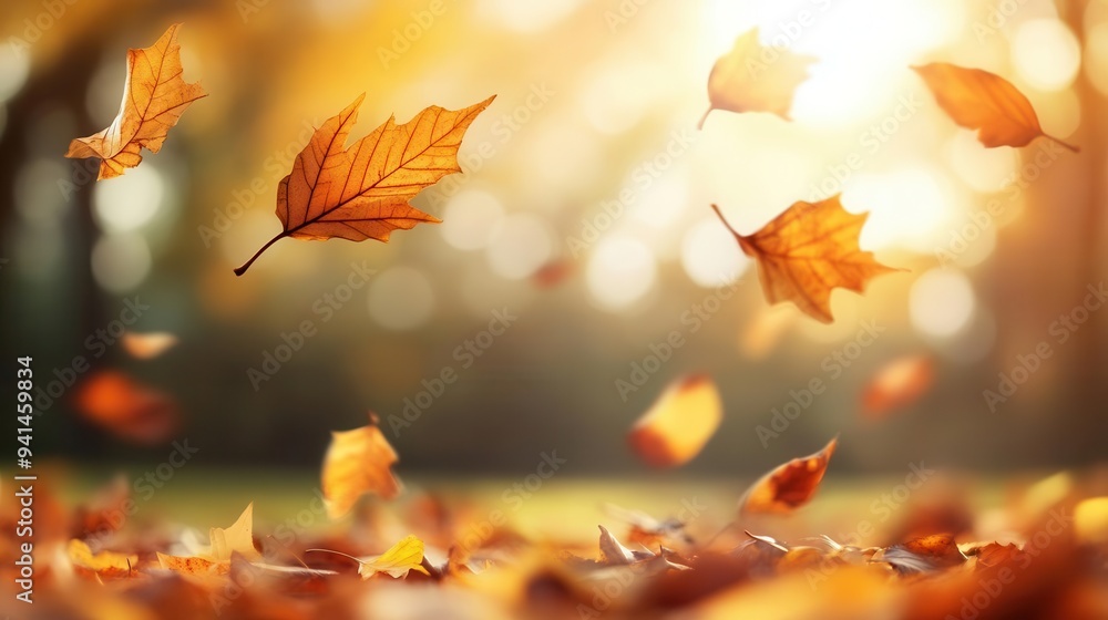 Autumn leaves falling gently in a warm sunset, capturing the vibrant colors and peaceful essence of the fall season. Autumn leaves falling gently in a warm sunset, capturing the vibrant colors and peaceful essence of the fall season.