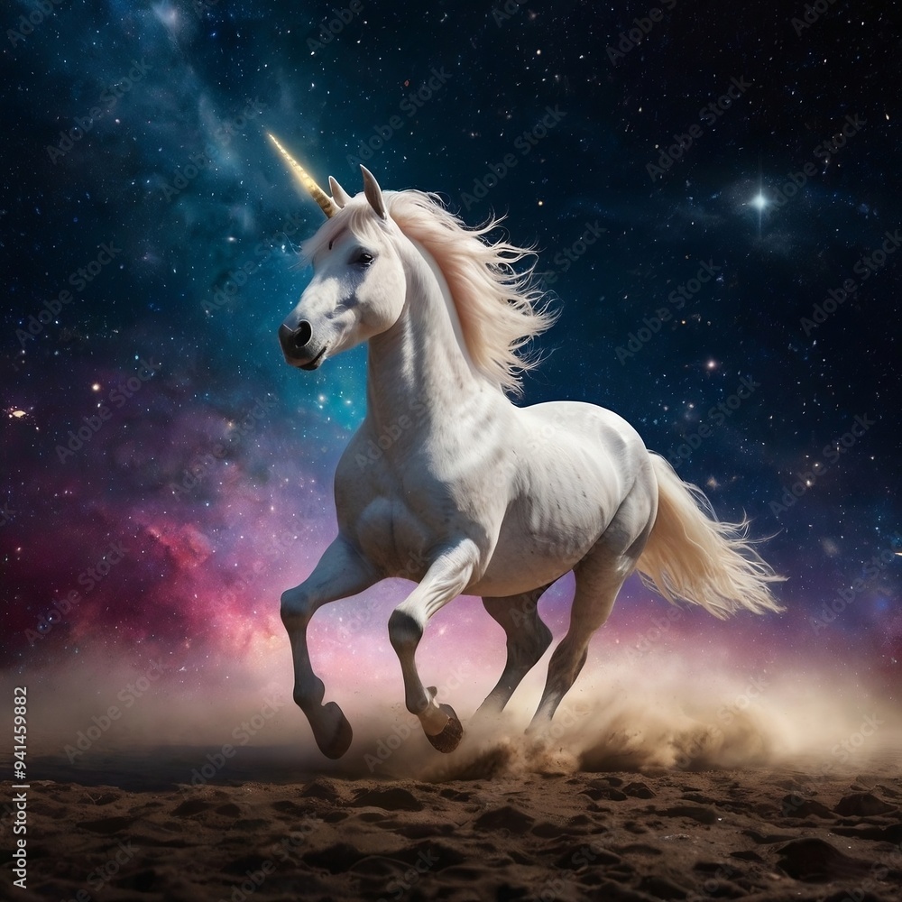 unicorn galloping through a galaxy unicorn galloping through a galaxy