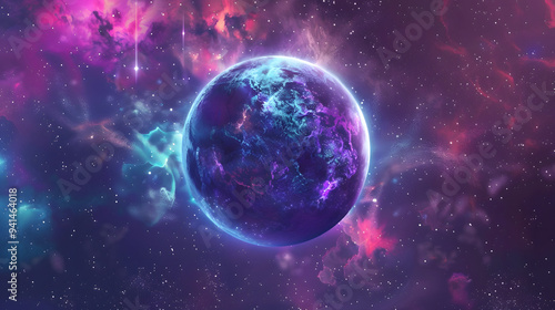 Planetary Nebula space element watercolor style