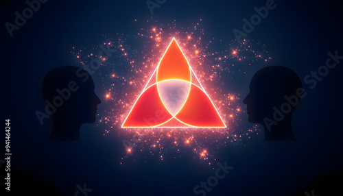 Cognitive Behavioral triad isolated with white highlights, png photo