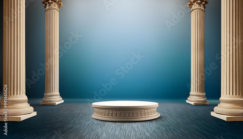 podium classic greek columns ideal historical themes photo